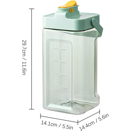 Dozator portabil pentru bauturi Flippy, 3.5 litri, capac etans, duza deschidere/inchidere, recipent din plastic, gradat, filtru, maner, pentru diverse bauturi, 29.7 x 14.1 x 14.4 cm, verde