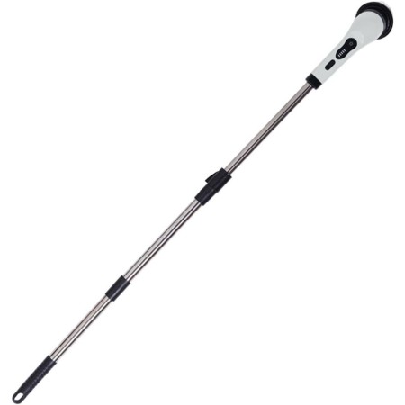Perie Electrica de Curatare, Flippy, pentru Gresie, Baie, Bucatarie, 25x20x9.5 cm, cu 6 Capete, Maner Extensibil Detasabil 84-127cm, Incarcare USB-Type C, Rotire 360 de Grade, 3000 mAh, Culoare: Alb