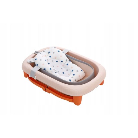 Cada Pliabila pentru Baie, Flippy, din PP+TPE, pentru Copii 0-6 Ani, cu Picioare, Suport de Sezut, Scurgere Etans, 80 x 52 x 42 cm, Portocaliu