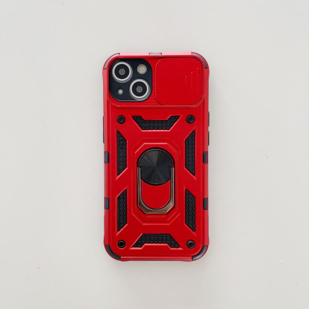 Husa de protectie Flippy compatibila cu Apple iPhone 13 Defender Model 4 cu suport,Rosu