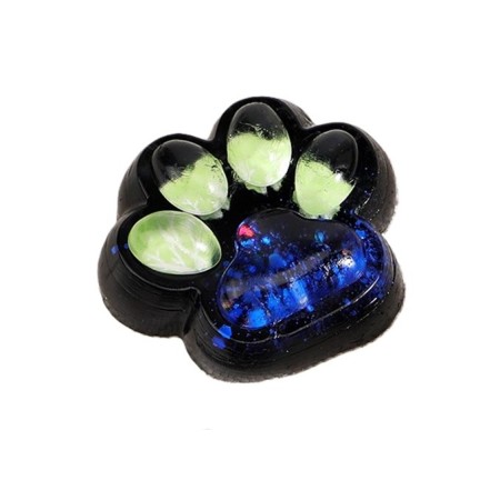 Jucarie Antistres Squishy, Flippy, cu Revenire Lenta, Squeeze Pinch Family, Model Cat Paw, 6.5 x 6 cm, din Tpr, 4-6 Ani, Model 4 Legume, Negru cu Insertii
