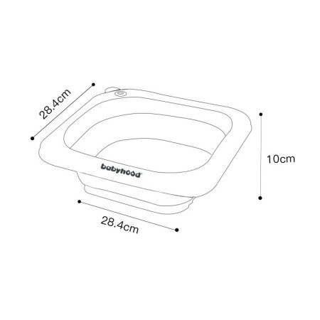 Lavoar Pliabil, Flippy, pentru Copii 1-8 Ani, 28.5x28.5x10 cm, din PE+PP, 3.5l, Model Fata, Gri