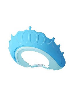 Viziera de Protectie Baie Pentru Copii, Fippy, Model Coronita, Dimensiune ajustabila, Durabil, Usor de curatat, Impotriva Samponului, pentru Ochi si Urechi, TPE+PP, 24x22 cm, Albastru