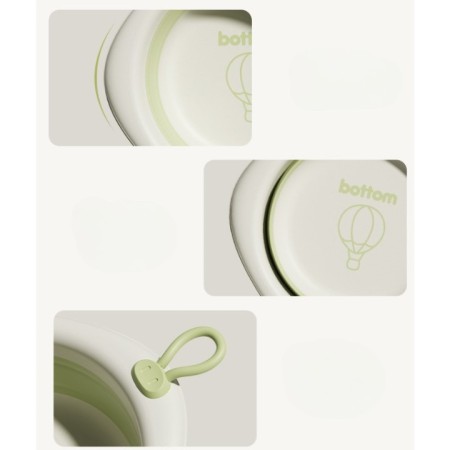 Cada Pliabila pentru Baie pentru Copii, Flippy, Cadita pentru Bebelusi, Model Romb cu Balon, Verde, 31.5x31.5x3.5 cm, 3L