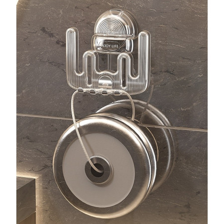 Suport Multifunctional Dublu, Pahar si Suport pentru Periuta de Dinti, Flippy, Plastic, 11 cm x 11.5 cm, Transparent