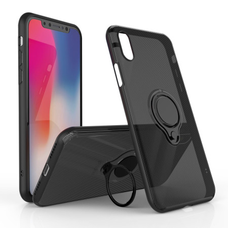 Husa Apple iPhone X Armor Ring cu inel magnetic Negru