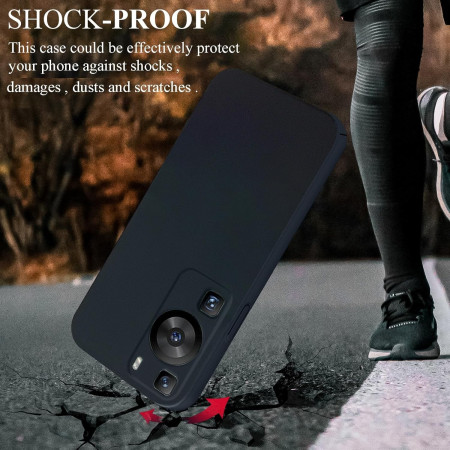 Husa de Protectie, Flippy, pentru Huawei P60 Pro, Liquid Silicone, cu Microfibra pe Interior, Protectie Antisoc, Compatibil Incarcare Wireless, Negru