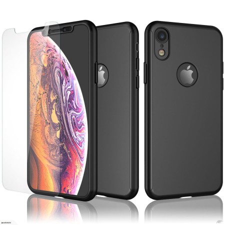 Husa Apple iPhone XR Full Cover 360 Negru + Folie de protectie