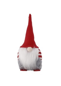 Ornament de Craciun Spiridus, Caciula Rosie Impletita, Flippy, Material Textil, 25 cm, Multicolor