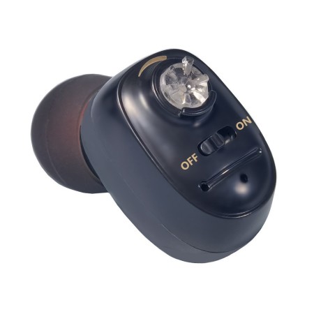 Aparat Auditiv Intraauricular In-Ear, Flippy, Amplificator de sunet pentru Auz, Minuscul Design Nou, 14 x 10 x 3.8 cm, 116 gr, Negru