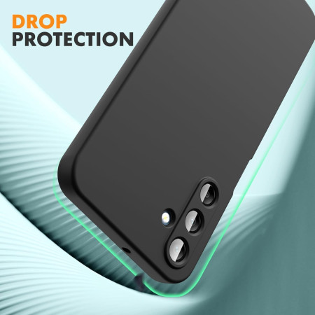 Husa de Protectie, Flippy, pentru Samsung Galaxy A15, Liquid Silicone, cu Microfibra pe Interior, Protectie Antisoc, Compatibil Incarcare Wireless, Negru