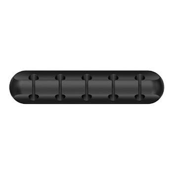 Organizator de Cabluri, Flippy, Autoadeziv, Multifunctional, 5 Locuri de Suport, 9.6x2.2cm, Negru