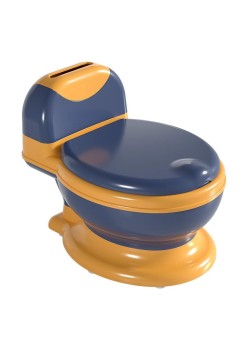 Olita Bebelusi Tip WC, pentru Copii 1-8 Ani, Colac Moale, Compartiment Detasabil si Depozitare Hartie, Albastru-Portocaliu