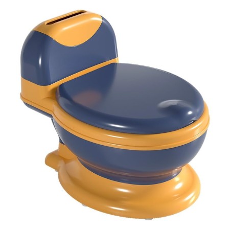 Olita Bebelusi Tip WC, pentru Copii 1-8 Ani, Colac Moale, Compartiment Detasabil si Depozitare Hartie, Albastru-Portocaliu