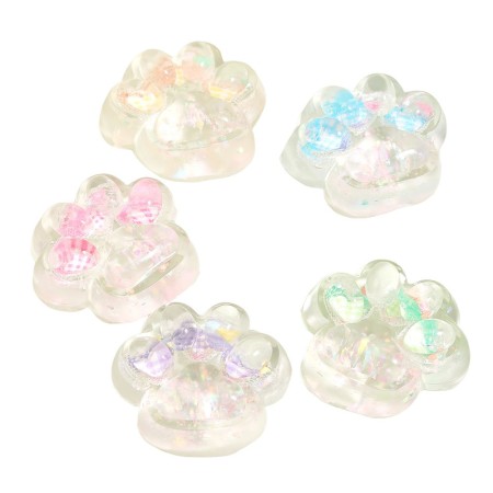Jucarie Antistres Squishy, Flippy, Labuta de Pisica Pufoasa, cu Revenire Lenta, 7 x 6.5 cm, Model Inima, Multicolor