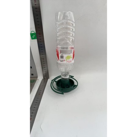 Alimentator pentru Pasari, Flippy, din plastic, de gradina, sticla coke, de agatat, verde inchis (fara sticla)
