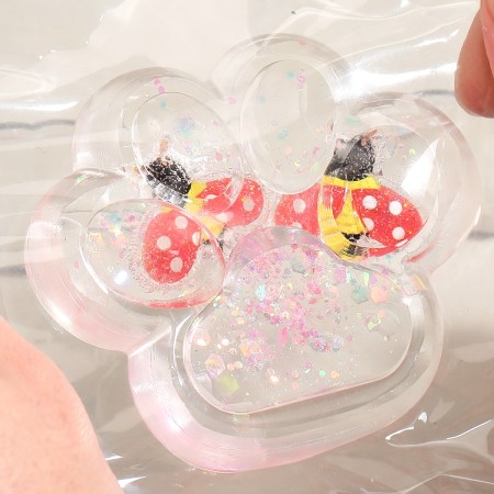 Jucarie Antistres Squishy, Flippy, Labuta de Pisica Pufoasa, cu Revenire Lenta, 7 x 6.5 cm, Model Ciuperca, Multicolor