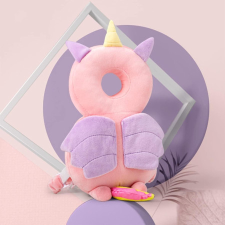 Pernă Rucsac BabyUnicorn, Protecție Moale pentru Cap, Tetieră Ergonomică, 33x6x19 cm, 180 g, Roz
