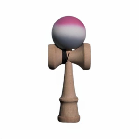 Jucarie Interactiva Kendama, Flippy, din Lemn, 18 cm, Joc de Indemanare pentru Copii si Adulti, Model Gradient 9, Rosu/Alb/Gri