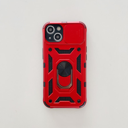 Husa de protectie Flippy compatibila cu Apple iPhone 13 Defender Model 4 cu suport,Rosu