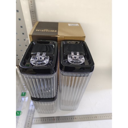 Cutii de Depozitare Alimente, Flippy, Set din 3 Cutii de tip Container, Recipiente pentru Cereale in Bucatarie,  Transparente cu Capac Negru