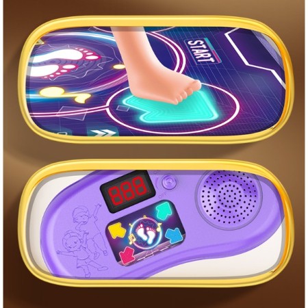 Jucarie Interactiva, Flippy, Covor Muzical de Dans, 4-6 Ani, Bluetooth, 4 Moduri, 90 x 90 cm, Mov