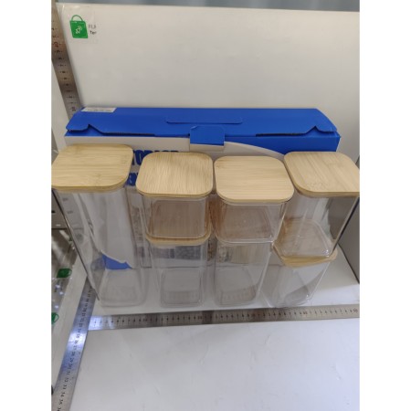 Set 7 Cutii depozitare pentru bucatarie, Flippy, 2x0.5 L, 2x0.8 L, 2x1.2 L, 1x1.9 L