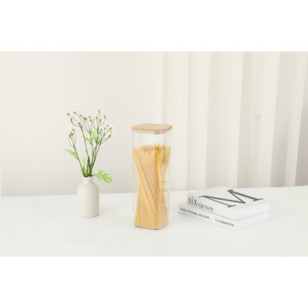 Container Borcan pentru Alimente, Flippy, din Plastic, 10 x 10 x 30 cm, 1.9l, Transparent