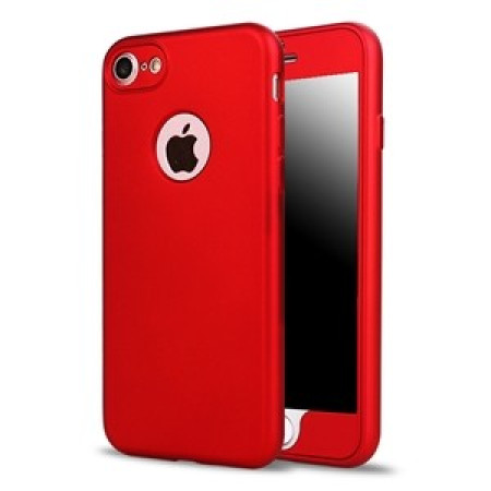 Husa Apple iPhone 7 Plus Full Silicone 360 Rosu