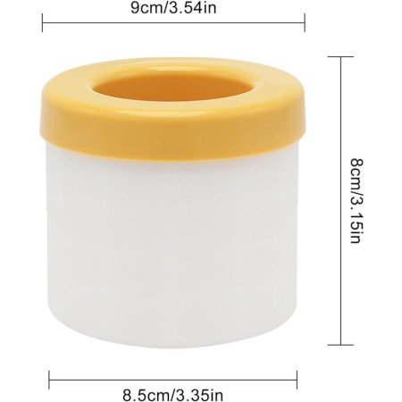 Tava de Gheata din Silicon cu Capac, Flippy, Forma de Gheata pentru Racirea Bauturilor, in Forma de Pahar, Silicon fara BPA, Cuburi de Gheata, 9x8.5x8 cm, Galben