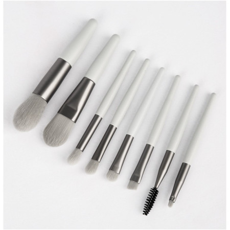 Mini set portabil 8 pensule de machiaj verzi, Flippy