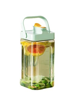 Dozator portabil pentru bauturi Flippy, 3.5 litri, capac etans, duza deschidere/inchidere, recipent din plastic, gradat, filtru, maner, pentru diverse bauturi, 29.7 x 14.1 x 14.4 cm, verde