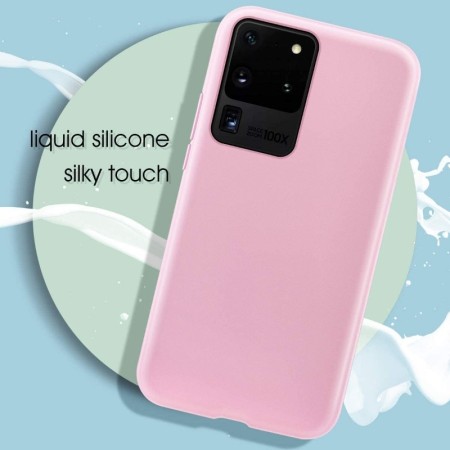 Husa protectie Flippy compatibila cu Samsung S21 5G Liquid Silicone Case Roz
