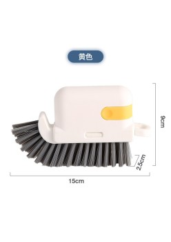 Perie Multifunctionala 3in1 de Curatare, Flippy, pentru Bucatarie, Vesela, Geamuri, Cap Detasabil, 9x15x2.5 cm, Galben