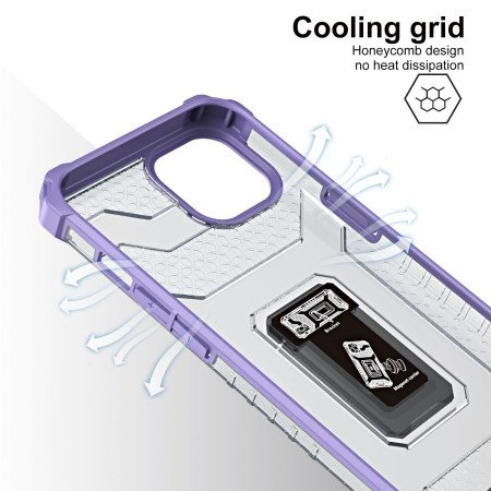 Husa de protectie Flippy compatibila cu Apple iPhone 13 Acrylic Armor cu suport Mov