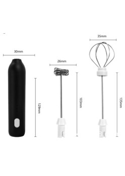 Mixer Spuma Lapte, Flippy, Electric cu Incarcare USB, Bauturi Calde/Reci, Maner Izolat Termic, Otel Inoxidabil, pentru Latte, Ciocolata Calda, Cappuccino, Frappe, Usor de Folosit, 2 Accesorii, Negru