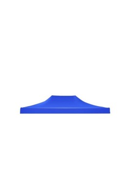 Prelată Acoperiș Cort Pavilion 4,3 x 2,9 m, Oxford 700D Cauciucat, Impermeabilă, Vârf Plat, Albastru – Doar Copertină