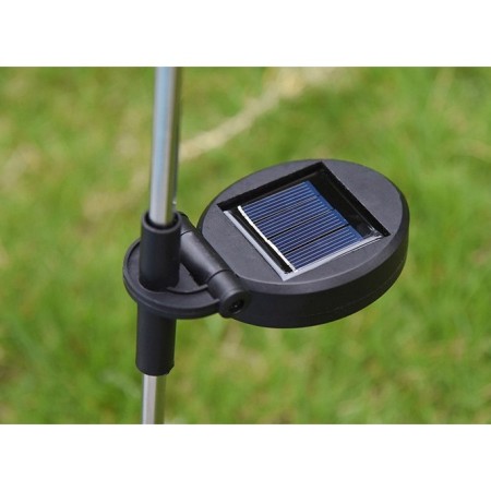 Lampă Solară LED pentru Grădină, Model Floarea-Soarelui cu 3 Flori, Iluminare Alb Cald, IP65, 70 cm