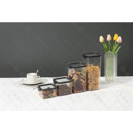 Container Borcan pentru Alimente, Flippy, din Plastic, 1700 ml, Transparent