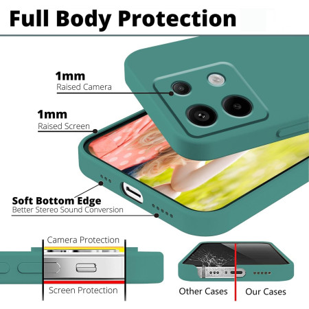 Husa de Protectie, Flippy, pentru Xiaomi Redmi Note 13 5G, Liquid Silicone, cu Microfibra pe Interior, Protectie Antisoc, Compatibil Incarcare Wireless, Verde