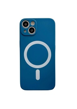 Husa MagSafe pentru Apple iPhone 14 Pro Max, Silicon, Protectie pentru camera, Magnetica, Incarcare Wireless,  Flippy, Albastru