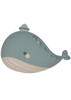 Balon din Folie Metalizata, Flippy, Figurina Animata, Model Balena, 70 x 49 cm, Ambalaj Individual, Pai Inclus, Umflare cu Aer sau Heliu, Albastru