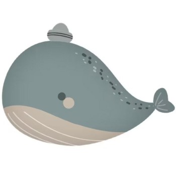 Balon din Folie Metalizata, Flippy, Figurina Animata, Model Balena, 70 x 49 cm, Ambalaj Individual, Pai Inclus, Umflare cu Aer sau Heliu, Albastru