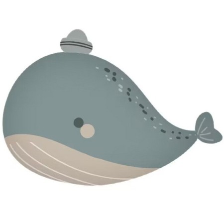 Balon din Folie Metalizata, Flippy, Figurina Animata, Model Balena, 70 x 49 cm, Ambalaj Individual, Pai Inclus, Umflare cu Aer sau Heliu, Albastru