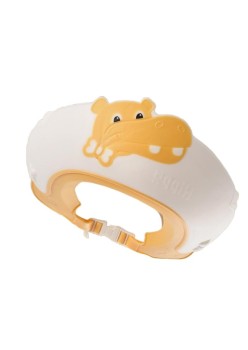Viziera de Protectie Baie Pentru Copii, Fippy, Model Hipopotam, Dimensiune ajustabila, Durabil, Usor de curatat, Impotriva Samponului, pentru Ochi si Urechi, TPE+PP, 22x21 cm, Galben