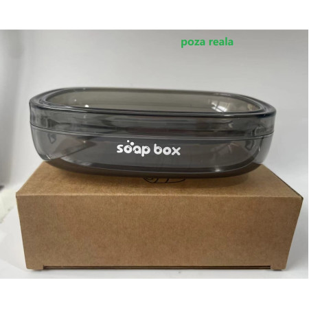 Savoniera, Flippy, Pentru Blat, PET, Scurgere Optima, Gri Transparent