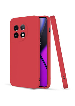 Husa de Protectie, Flippy, pentru OnePlus 11 5G, Liquid Silicone, cu Microfibra pe Interior, Protectie Antisoc, Compatibil Incarcare Wireless, Rosu