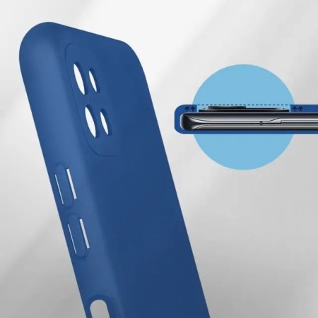 Husa protectie Flippy pentru Samsung A22 5G Liquid Silicone Albastru Inchis