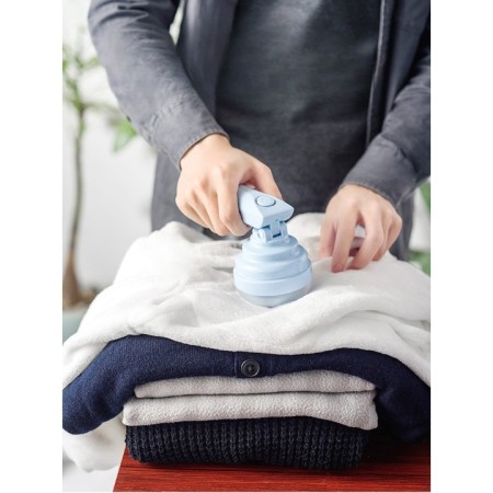 Aparat Pentru Curatat Scame, Par Si Praf, Flippy, Trimmer pentru Diferite Tipuri De Material, Cu Lame Din Otel Inoxidabil, Maner Flexibil, Incarcare Prin USB, 13x8 cm, Albastru