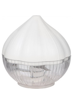 Tocator manual pentru usturoi, in forma de usturoi, cutite rezistente, utilizare prin apasare, material ABS si inox, 9.5x9.5x9.3 cm, alb